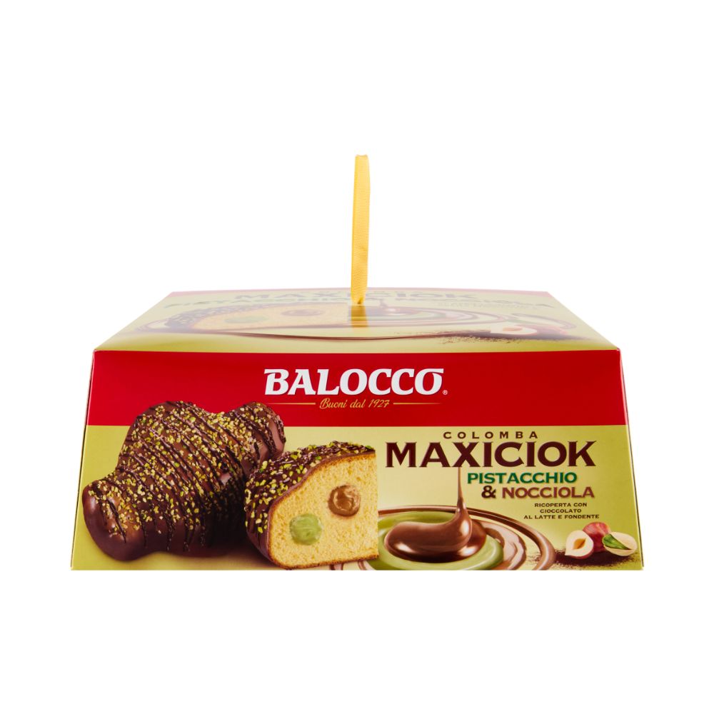 Balocco colomba pistacchio e nocciola Balocco colomba maxiciok pistacchio e nocciola 750g - Image 1