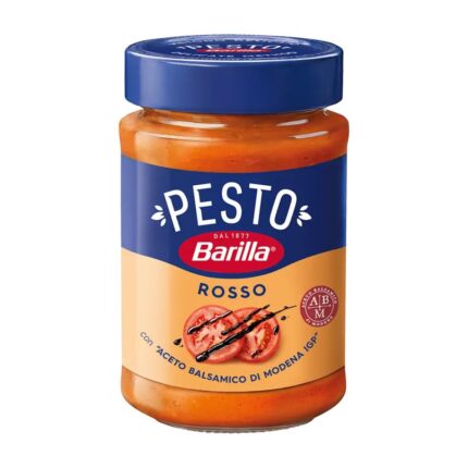 Pesto Rosso Barilla 200g – Salsa cremosa senza glutine con pomodoro italiano, basilico e Aceto Balsamico di Modena IGP