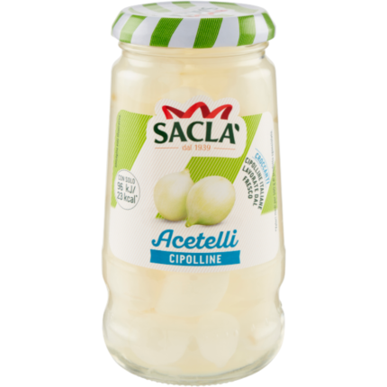 Saclà Cipolline Sottaceto 300 g – Cipolline Croccanti in Aceto di Vino