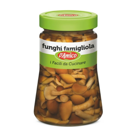 Funghi famigliola D’Amico 470 g – vasetto con funghi conservati