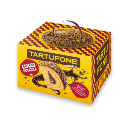 Tartufone Ciocco-Nocciola with chocolate and hazelnuts, sliced on an elegant background