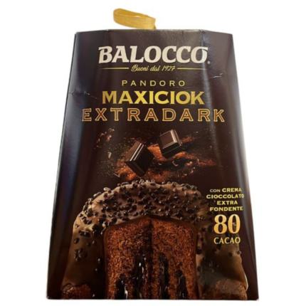 Balocco Pandoro Maxiciock Extra Dark confezionato – Pandoro con scaglie di cioccolato fondente
