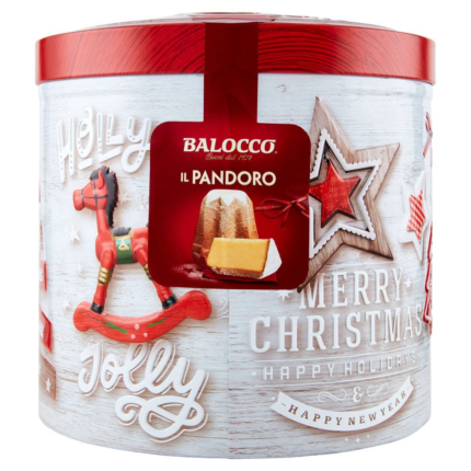 Balocco Pandoro in Tin packaged – Traditional Italian pandoro in elegant decorative gift tin