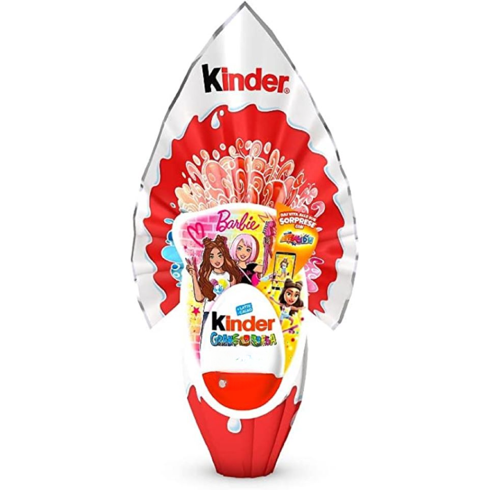 Kinder-egg-big-surprise-barbie.jpg Kinder Gran Sorpresa 150g pack, the Kinder Barbie egg.