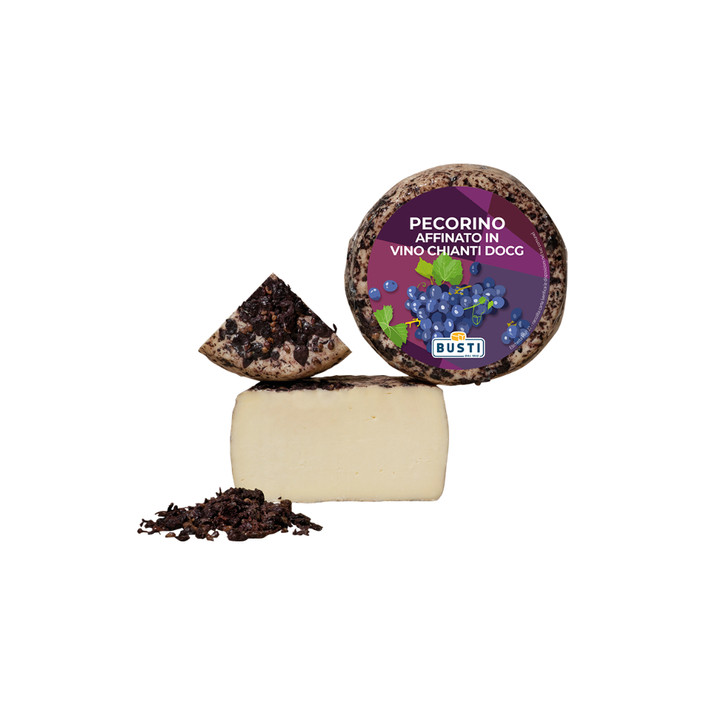 busti pecorino vinaccie Busti Pecorino Affinato al Vino Chianti DOCG 1,5kg - immagine 1