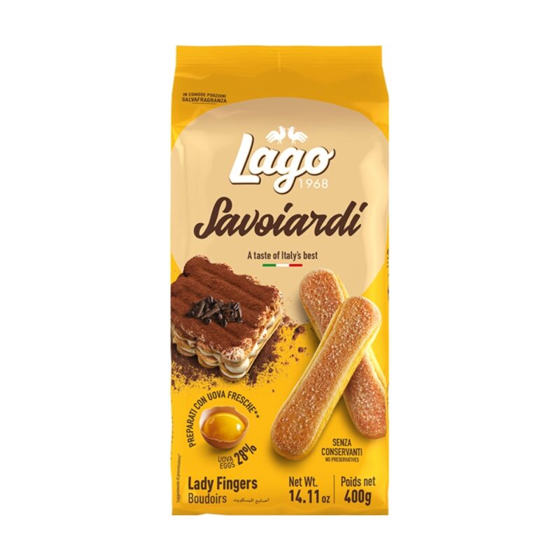 400g pack of Lago Savoiardi biscuits for tiramisu with fresh eggs